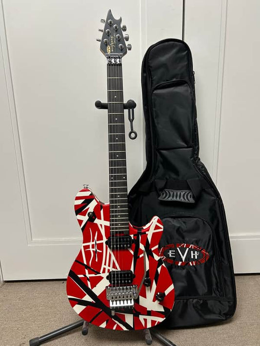 EVH Wolfgang Special Striped with Ebony Fretboard - Satin Red/Black/White Stripes