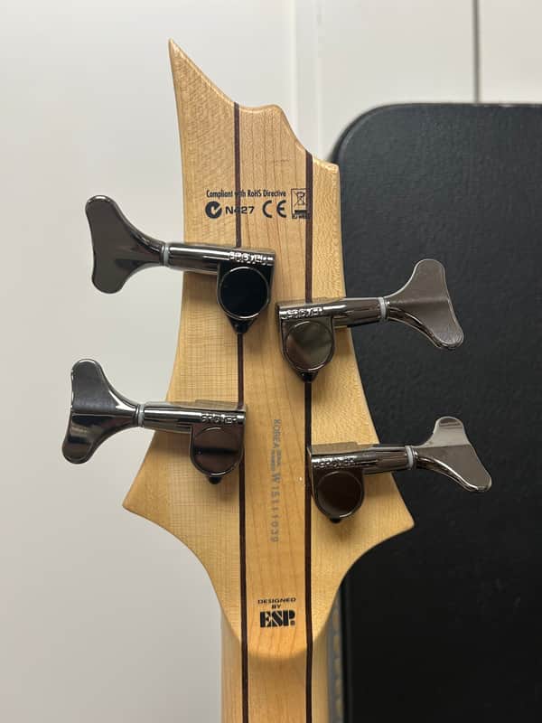 ESP LTD RB-1004 Burled Maple Bass Guitar - Honey Natural