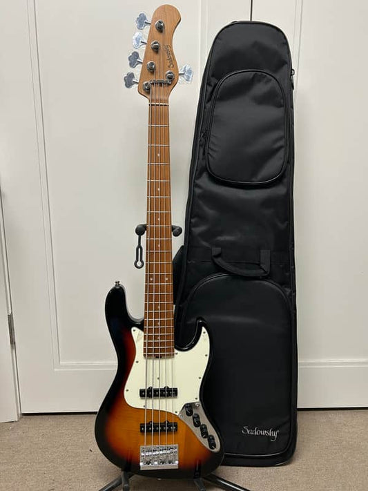 Sadowsky MetroExpress Vintage J/J Bass 5-String with Maple Fretboard - Tobacco Sunburst