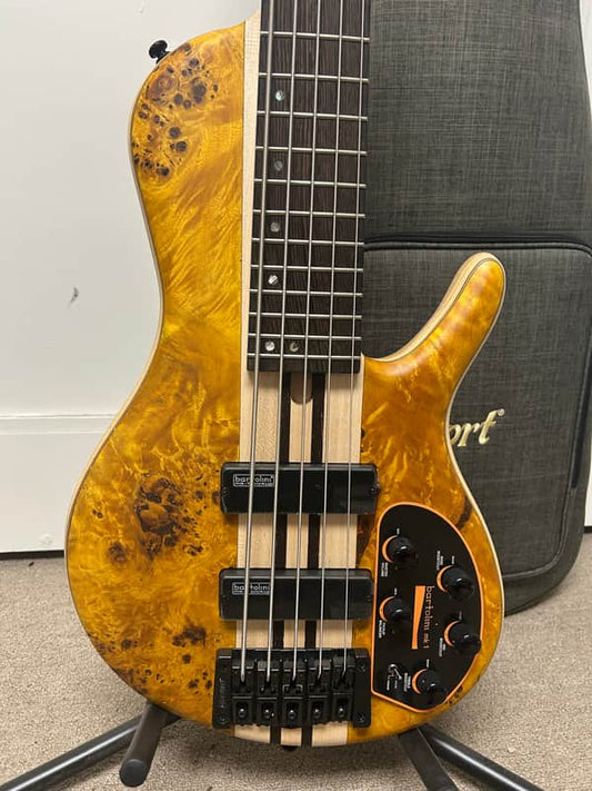 Cort Artisan Series A5 Plus SC 5 String Bass Guitar - Amber Open Pore - B Stock