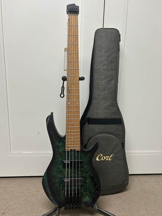 Cort Artisan Space 5 Headless 5 String Bass Guitar - Star Dust Green