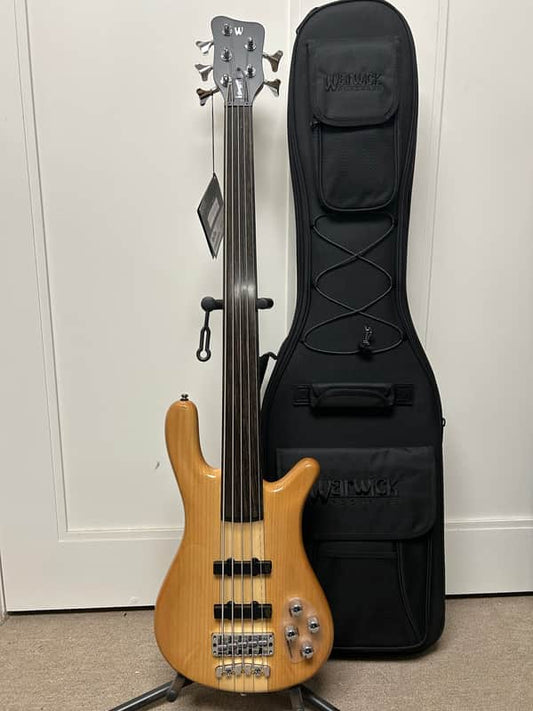 Warwick Rockbass Streamer NT I 5 String Fretless Bass Guitar 2025 - Natural Transparent High Polish
