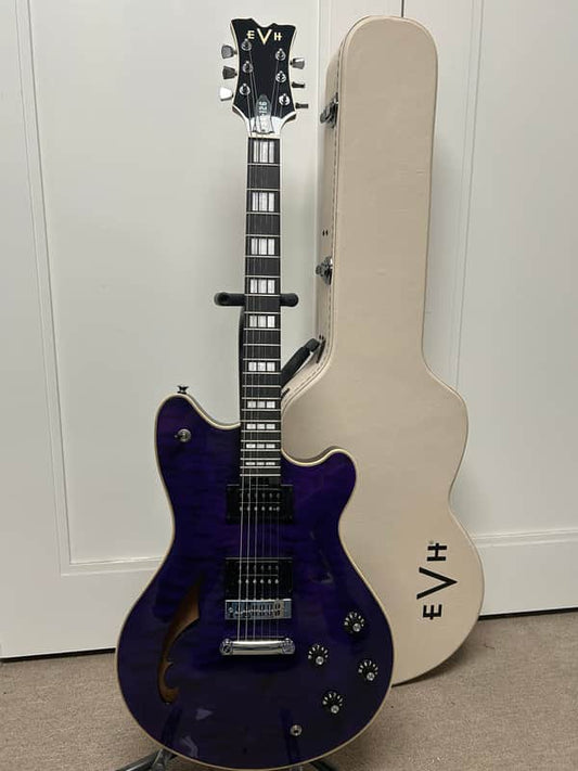 EVH SA-126 Special QM Semi Hollowbody Electric Guitar - Trans Purple
