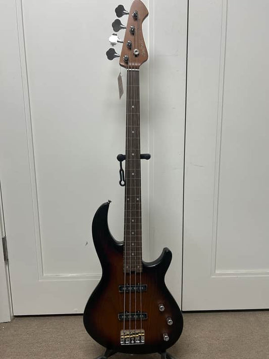 Aria Pro II Jaco Pastorius Tribute 313-JP Detroit Fretless Bass Guitar - Open Pore Sunburst w/Free Gigbag