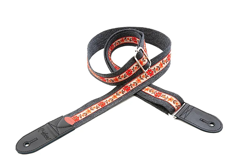 Right On Straps Roadrunner Fire High Quality Vegan Guitar Strap