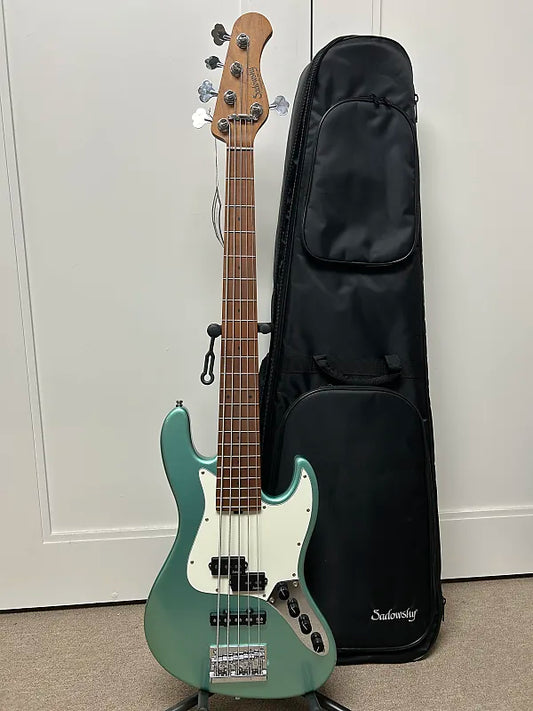 Sadowsky MetroExpress Hybrid P/J Bass 5-String with Maple Fretboard - Sage Green Metallic