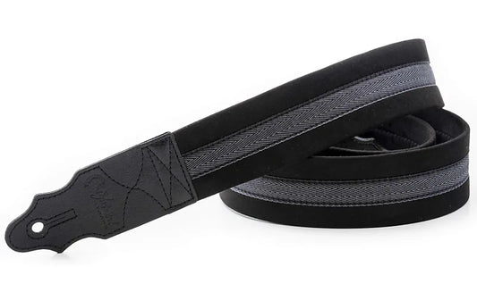 Right On Plain Black Vegan High Quality Guitar Strap