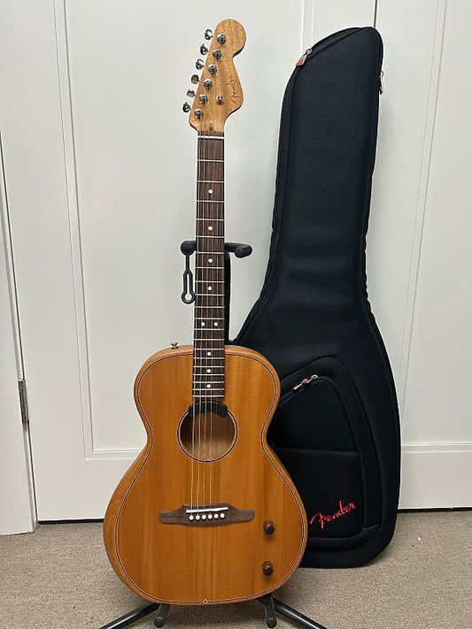 Fender Highway Series Parlor Acoustic Electric Guitar Mahogany Top - All Mahogany