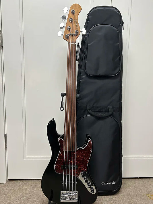 Sadowsky MetroExpress Vintage J/J 5 String Fretless Bass Guitar - Black