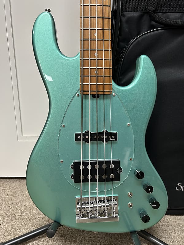 Sadowsky MetroExpress 21 Fret Vintage M/J Bass 5 String Maple Fretboard - Sage Green Metallic