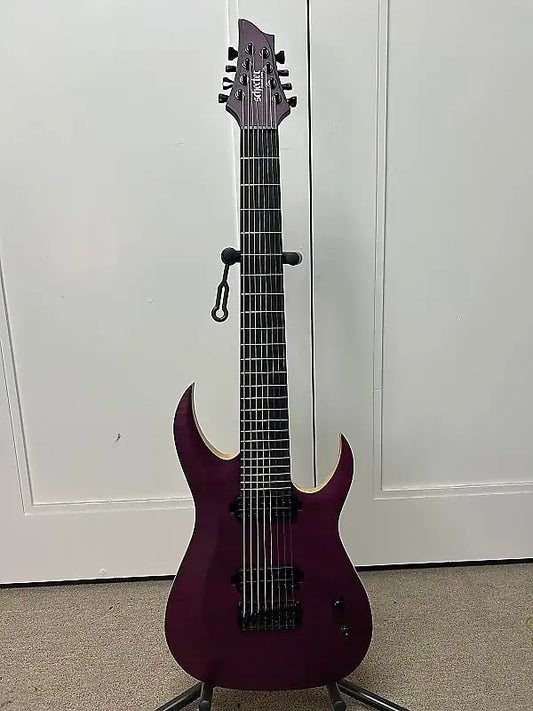 Schecter John Browne Signature Tao-8 Eight String Electric Guitar - Satin Trans Purple
