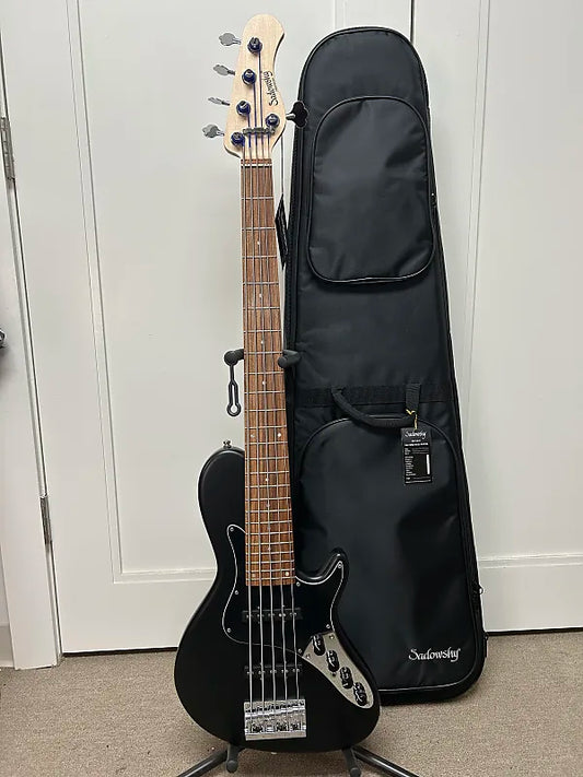 Sadowsky Metroline 24-Fret Singlecut Vintage Bass Red Alder Body 5 String - Solid Black Satin