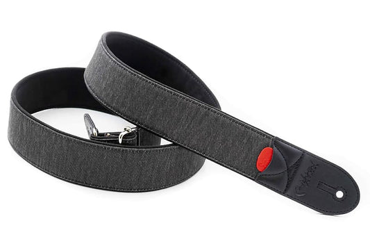 Right On Denim 50 Black Vegan High Quality Guitar Strap