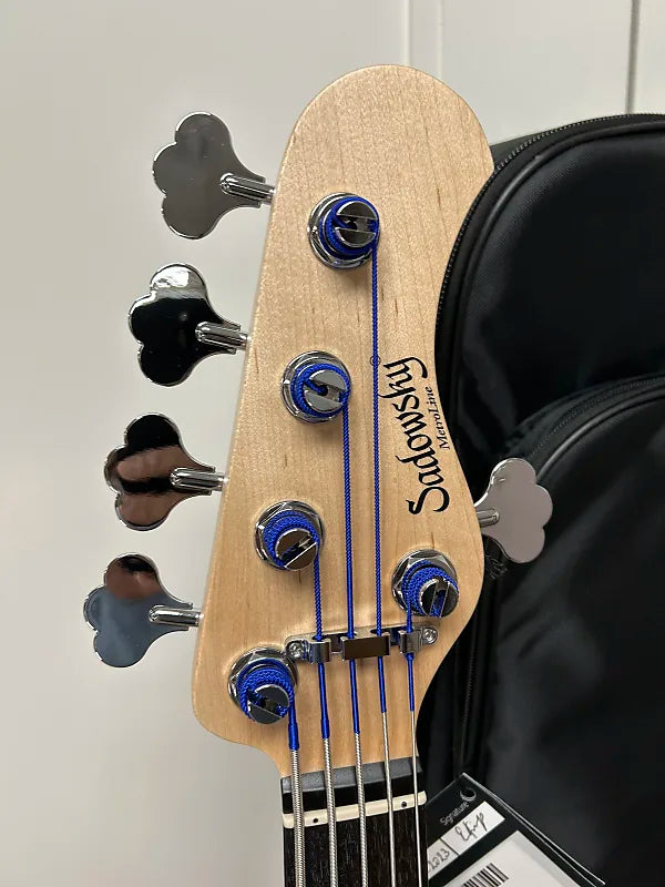 Sadowsky MetroLine 21-Fret Vintage Fretless P/J 5-String Bass Swamp Ash Body - Nirvana Black Transparent Satin PAYMENT TWO OF TWO