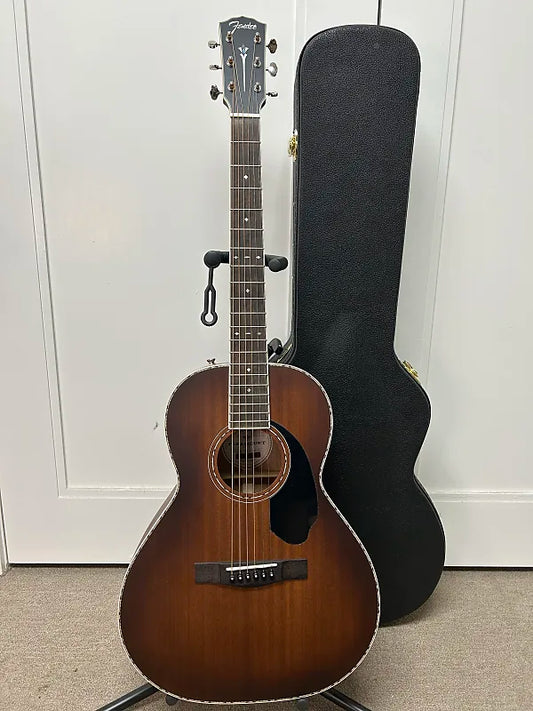 Fender Paramount PS-220E All Mahogany Parlor Acoustic Guitar w/Electronics - Aged Cognac Burst