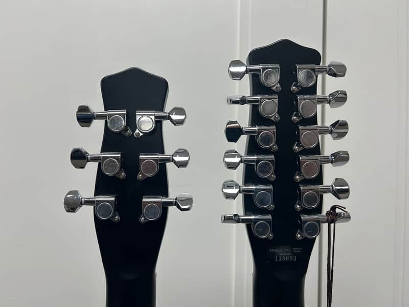 Danelectro Doubleneck 6/12 Reissue 12 String and 6 String Electric Guitar - Red Crackle