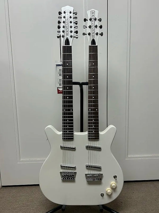 Danelectro Doubleneck 6/12 Reissue 12 String and 6 String - White Pearl