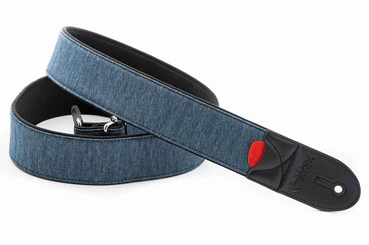 Right On Denim 50 Blue Vegan High Quality Guitar Strap