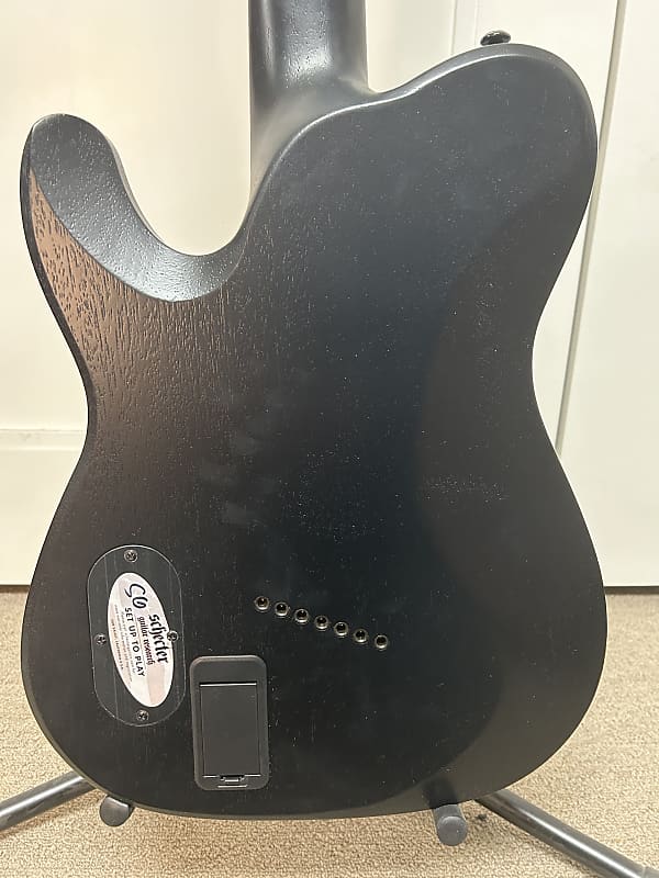 Schecter PT-7 MS Black Ops 7 String Multiscale Electric Guitar - Satin Black Open Pore