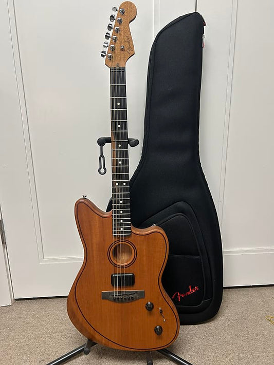 Fender American Acoustasonic Jazzmaster Acoustic Electric Guitar All-Mahogany - Natural