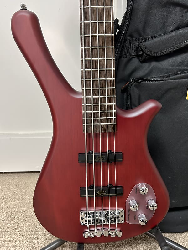 Warwick Rockbass Fortress 5 String Bass - Burgundy Red Transparent Satin