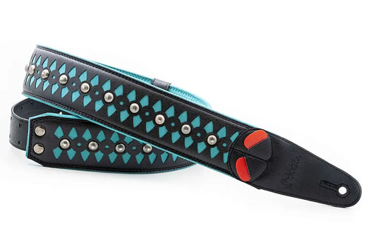 Right On Armour Teal Vegan High Quality Guitar Strap