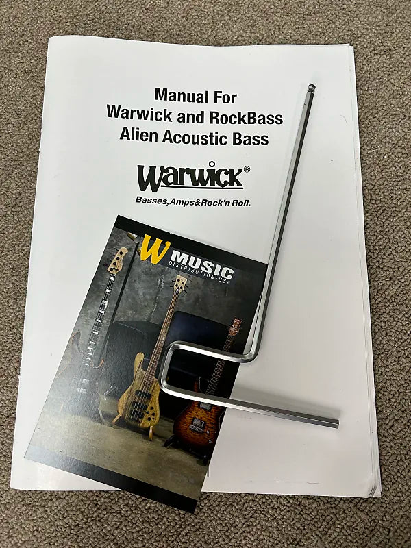 Warwick RockBass Alien Standard 5 String Fretless w/Lines Left Handed Acoustic Electric Bass - Natural