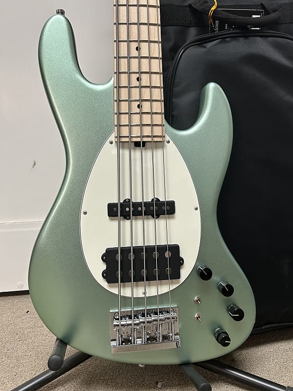 Sadowsky Metroline 21 Fret Vintage M/J Bass 5 String - Solid Sage Green Metallic Satin