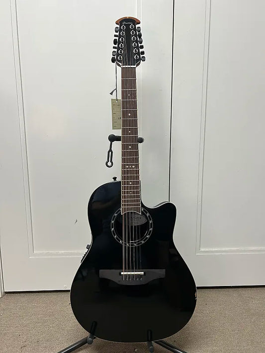 Ovation 2751AX-5-G Standard Balladeer 12-String Acoustic Guitar w/Electronics - Black