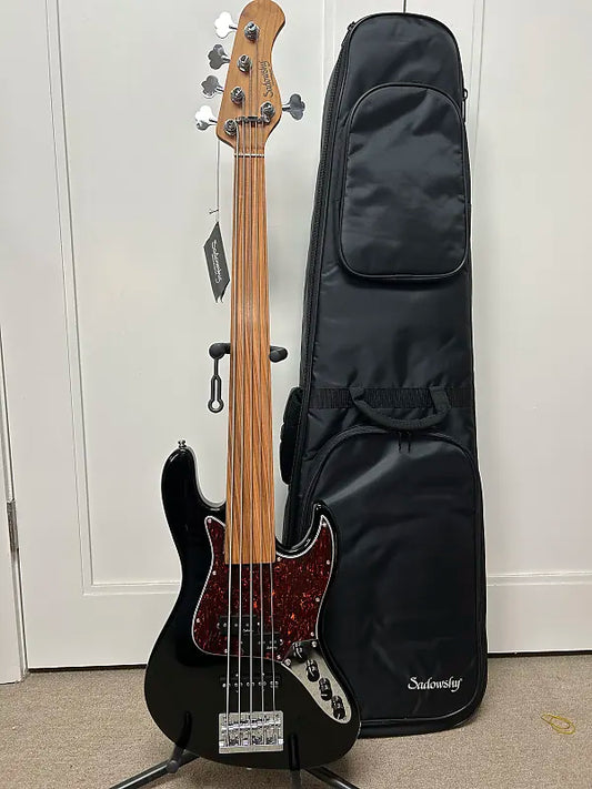 Sadowsky MetroExpress Hybrid P/J Bass 5-String FRETLESS with Pau Ferro Fretboard - Solid Black
