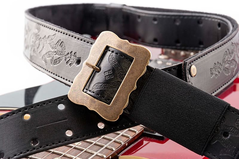 Right On Straps Bohemian Vegan Black High Quality Vegan Guitar Strap