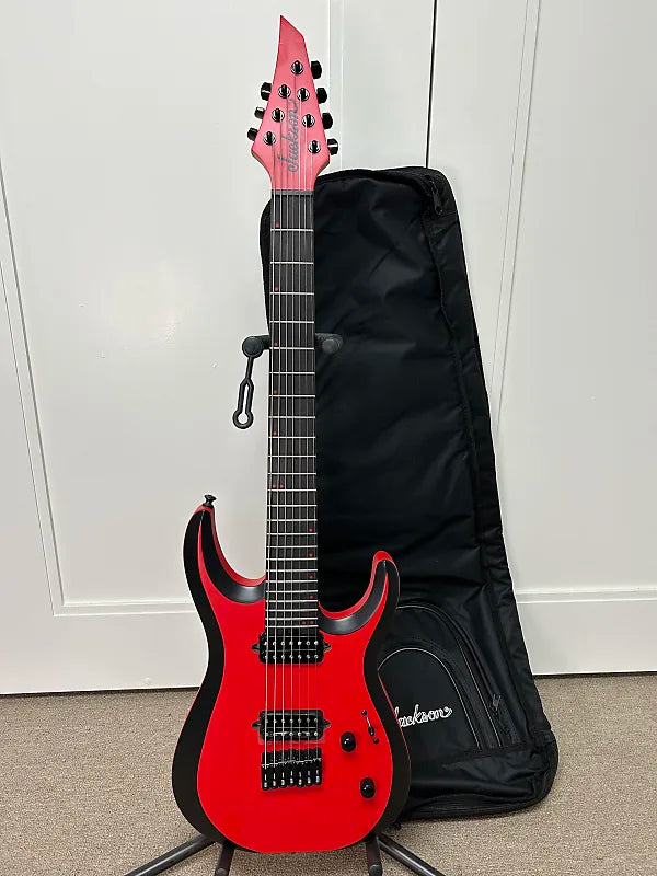 Jackson Pro Plus Series DK Modern MDK7 HT - Satin Red with Black Bevels