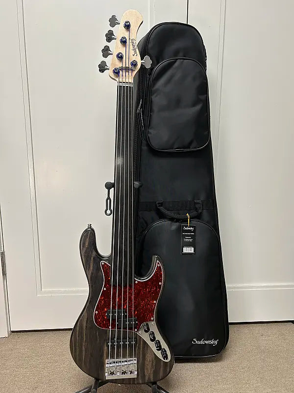 Sadowsky MetroLine 21-Fret Vintage Fretless P/J 5-String Bass Swamp Ash Body - Nirvana Black Transparent Satin PAYMENT TWO OF TWO
