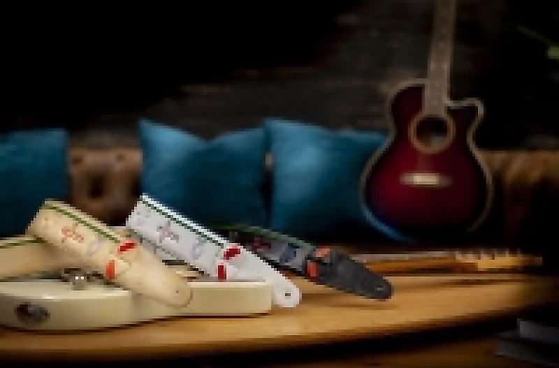 Right On Straps Steady Mojo Miracle White High Quality Vegan Guitar Strap