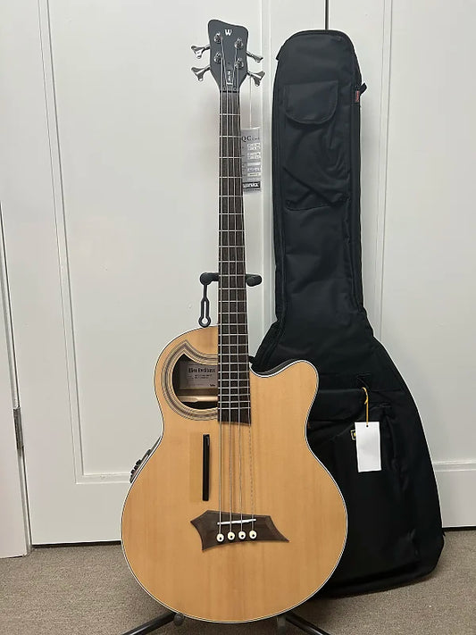 Warwick Rockbass Alien Deluxe Hybrid Thinline 4 String Acoustic Electric Bass - Natural