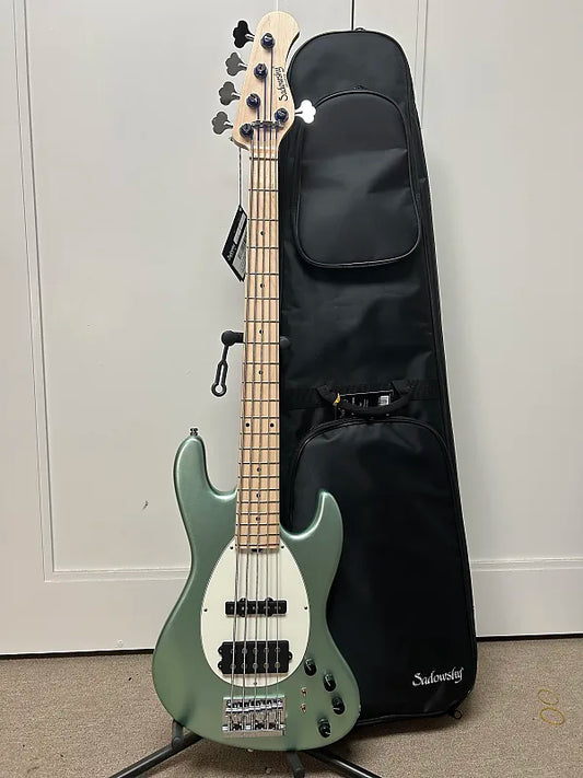 Sadowsky Metroline 21 Fret Vintage M/J Bass 5 String - Solid Sage Green Metallic Satin