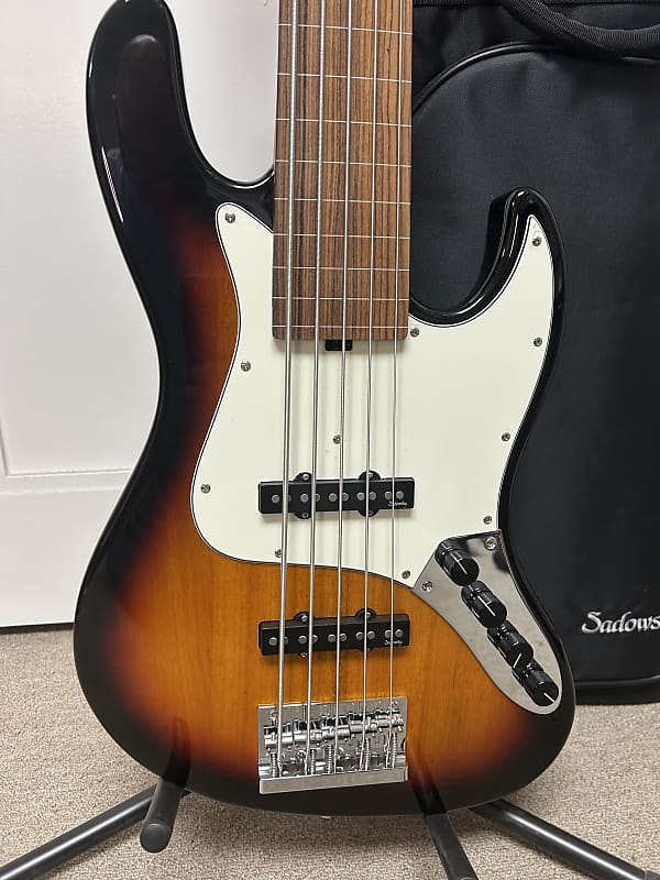 Sadowsky MetroExpress J/J 5 String Bass Fretless w/Lines Tobacco Sunburst
