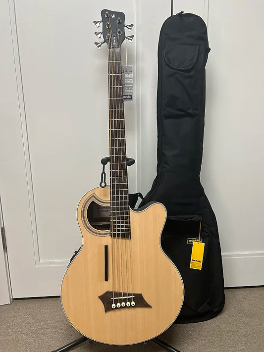 Warwick Rockbass Alien Deluxe 5 String Acoustic Electric Bass - Natural