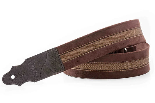 Right On Plain Brown Vegan High Quality Guitar Strap