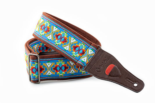 Right On Straps Lollapalooza II Blue High Quality Vegan Guitar Strap
