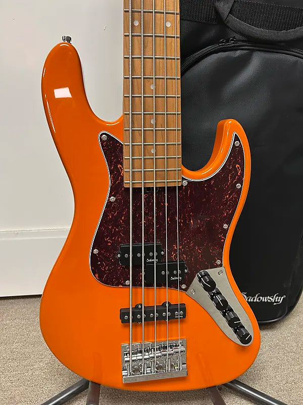 Sadowsky MetroExpress Hybrid P/J 5 String Bass w/Maple Fingerboard - Candy Apple Orange