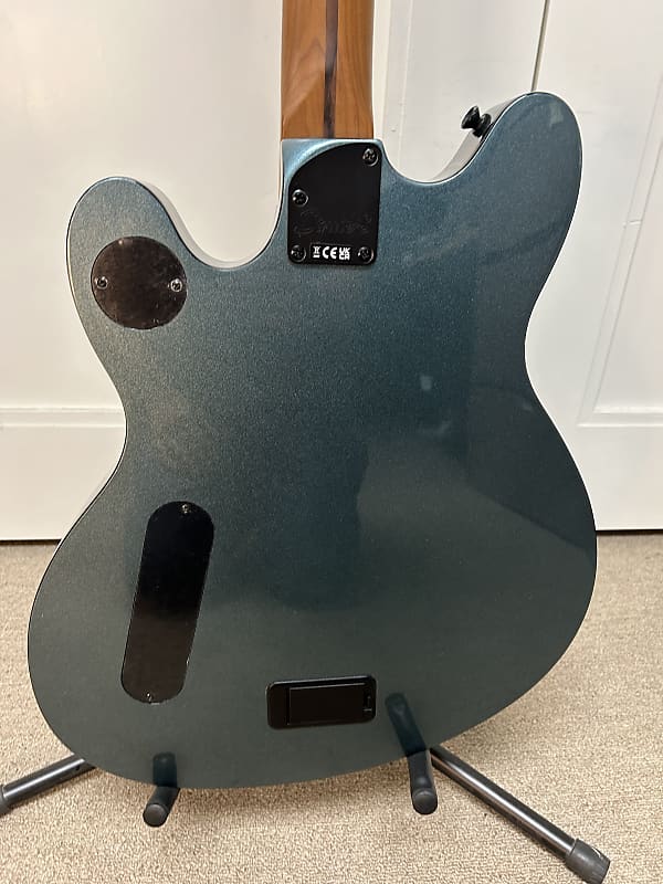 Squier Contemporary Active Starcaster Semi Hollowbody Electric Guitar- Gunmetal Metallic