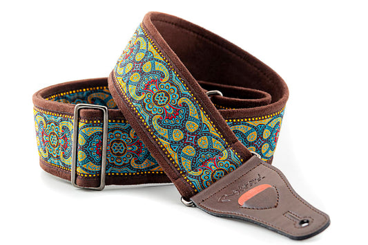 Right On Roskilde II Teal Vegan High Quality Guitar Strap