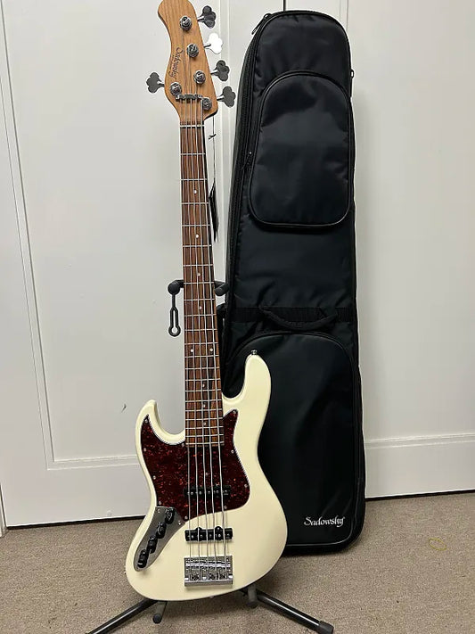 Sadowsky MetroExpress 21 Fret Vintage J/J Bass 5 String Left Handed w/Morado Fretboard - Olympic White