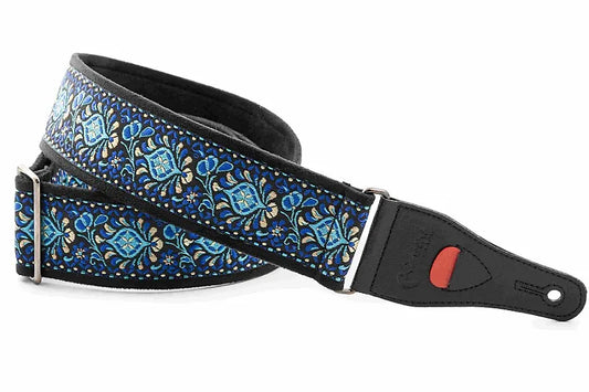 Right On Woodstock II Blue Vegan High Quality Guitar Strap
