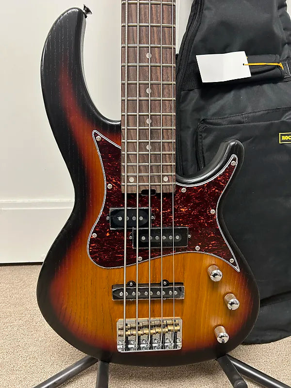 Aria Pro II 313-MK2/5 5 String Detroit Bass - Open Pore Sunburst