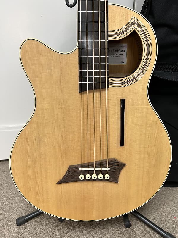 Warwick RockBass Alien Standard 5 String Fretless w/Lines Left Handed Acoustic Electric Bass - Natural