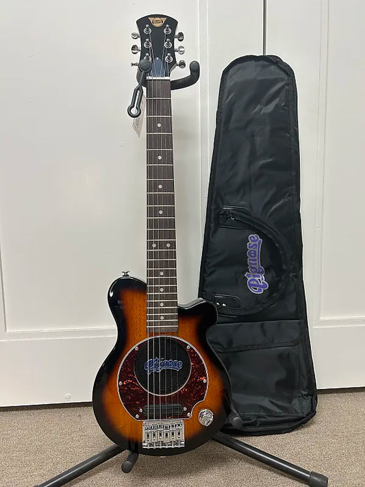 Pignose PGG-200 Mini Electric Travel Guitar - Brown Sunburst w/Gig Bag
