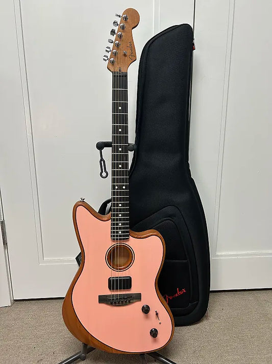 Fender Limited Edition American Acoustasonic Jazzmaster Acoustic Electric Guitar - Shell Pink