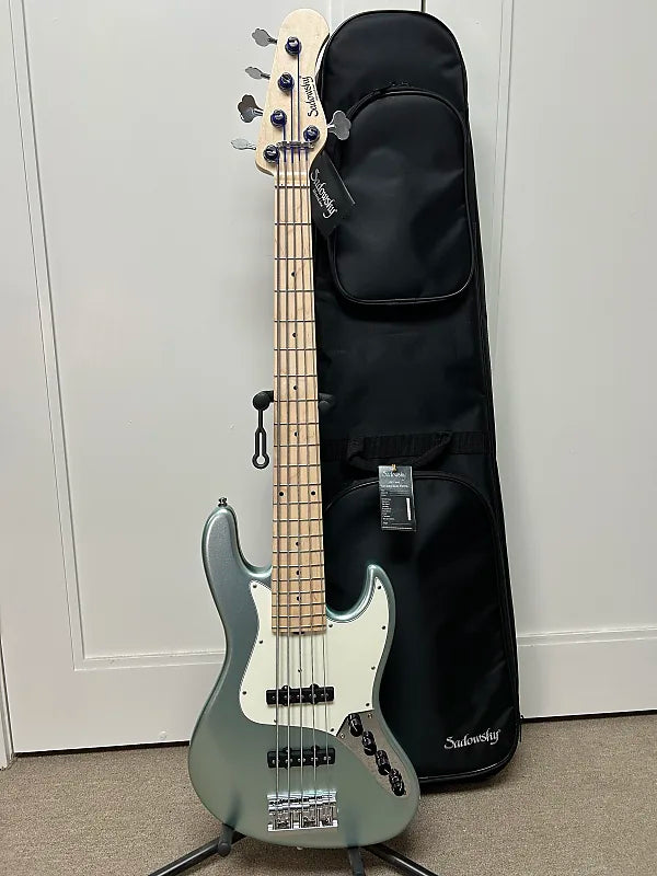 Sadowsky Metroline 21 Fret Vintage J/J 5 String Bass Guitar - Sage Green Metallic
